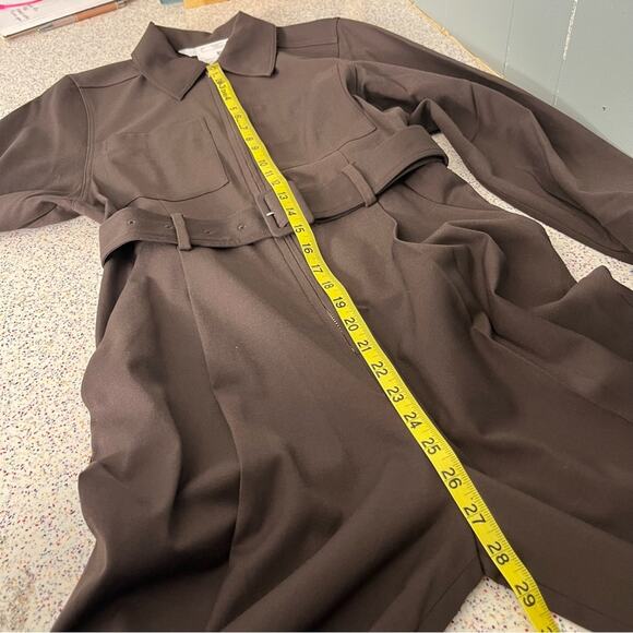 NWT & Other Stories Tailored Long Sleeve Jumpsuit Dark Brown Women’s Size 2 - Picture 13 of 14